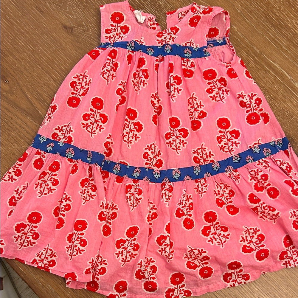 Mud Pie Pink and Red Floral Kids Dress